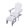 W Home 27 in. Adirondack Chair with Ottoman, White SW1912WT-CHOT